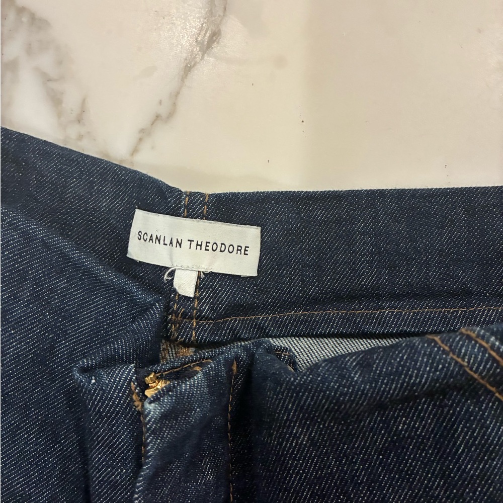 Scanlan Theodore Dark Blue Cropped Wide-Leg Jeans - Picture 5 of 12